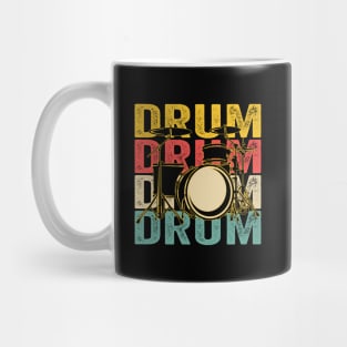 Drums Drummer Band Drumset Retro Vintage Mug